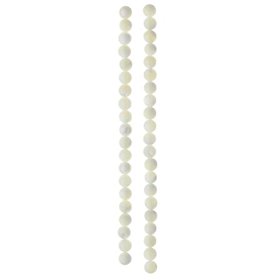 12 Pack: White Mother of Pearl Round Beads by Bead Landing™, 6mm